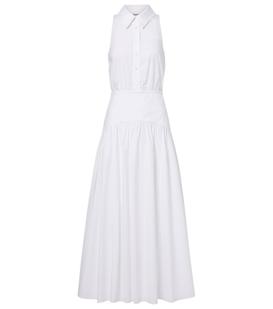 Robe midi Romy en popeline de coton Staud