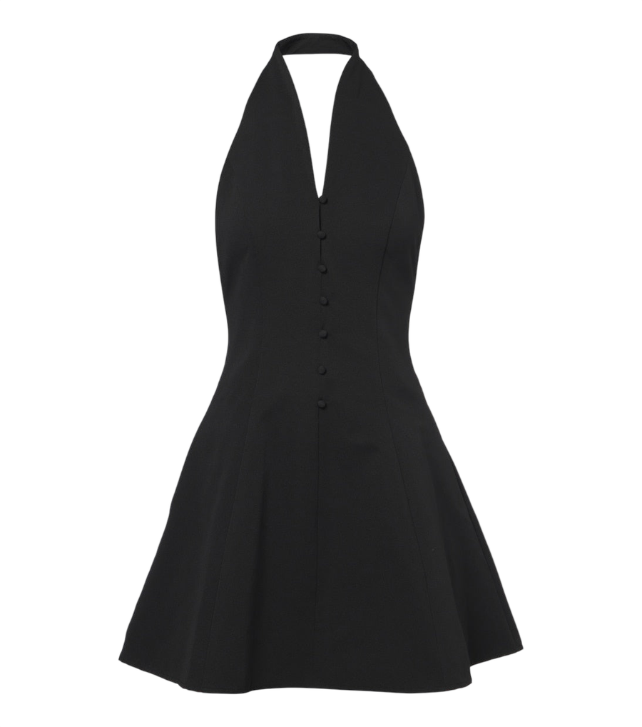 Staud Stella halterneck cotton-blend minidress