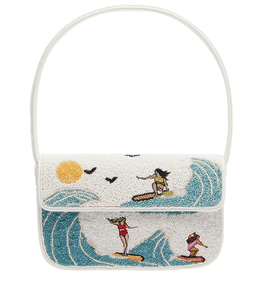 Staud Tommy beaded sequined shoulder bag