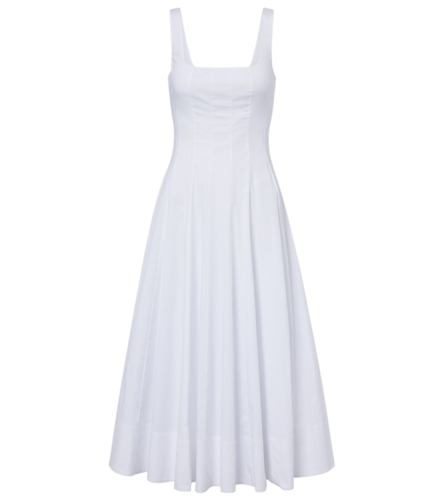 Staud Wells cotton poplin midi dress