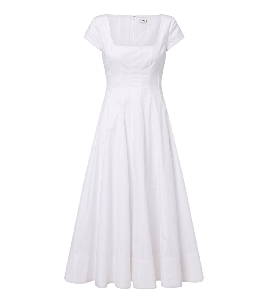 Staud Wells cotton poplin midi dress