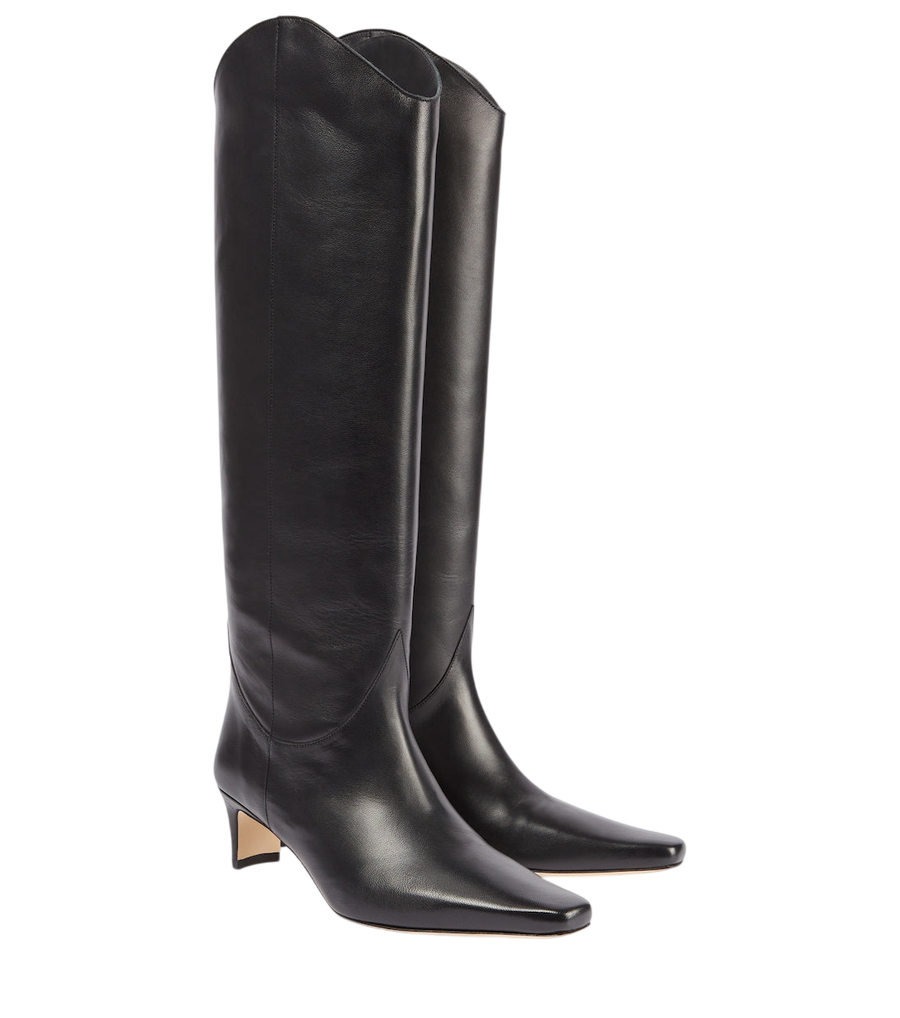 Staud Western Wally 55 leather cowboy boots