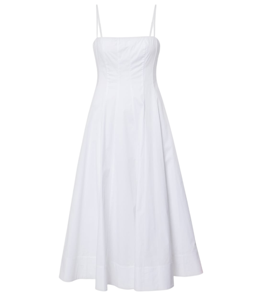 Staud Wylie corset cotton midi dress