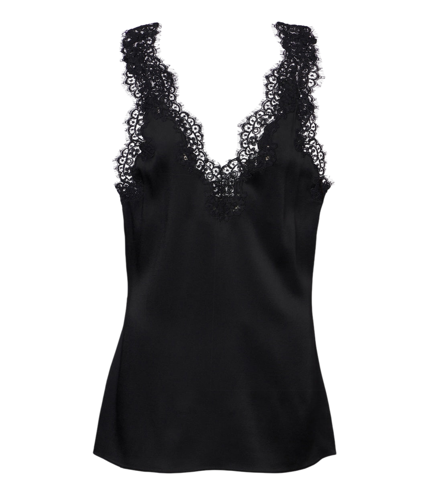 Top de satén con ribete de encaje de Stella McCartney