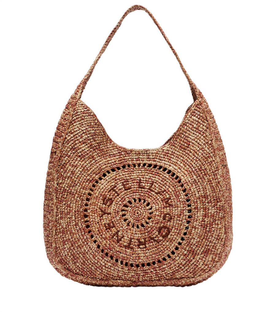 Stella McCartney Logo Small raffia shoulder bag