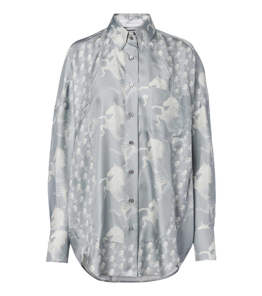Stella McCartney Printed silk satin shirt