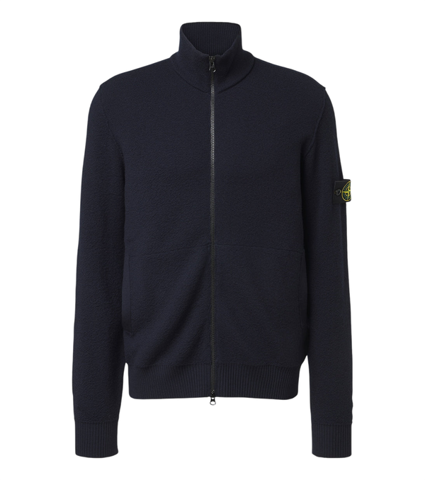 Stone Island Compass badge virgin wool zip-up cardigan