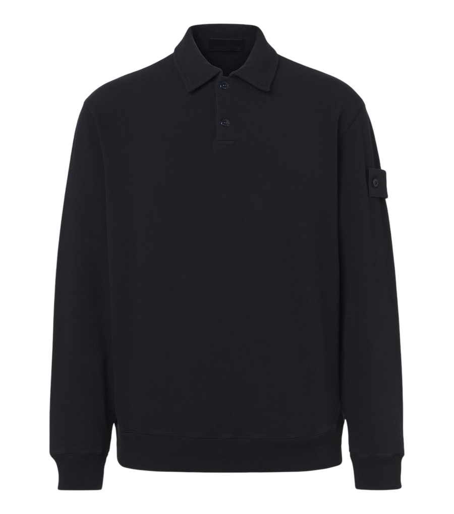 Stone Island Ghost cotton blend jersey polo sweatshirt