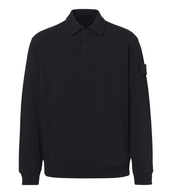 Stone Island Ghost cotton blend jersey polo sweatshirt