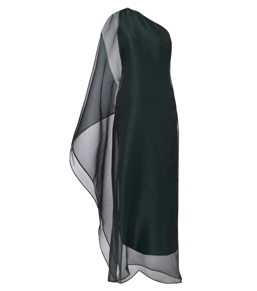Vestido largo de organza Betsy de Taller Marmo