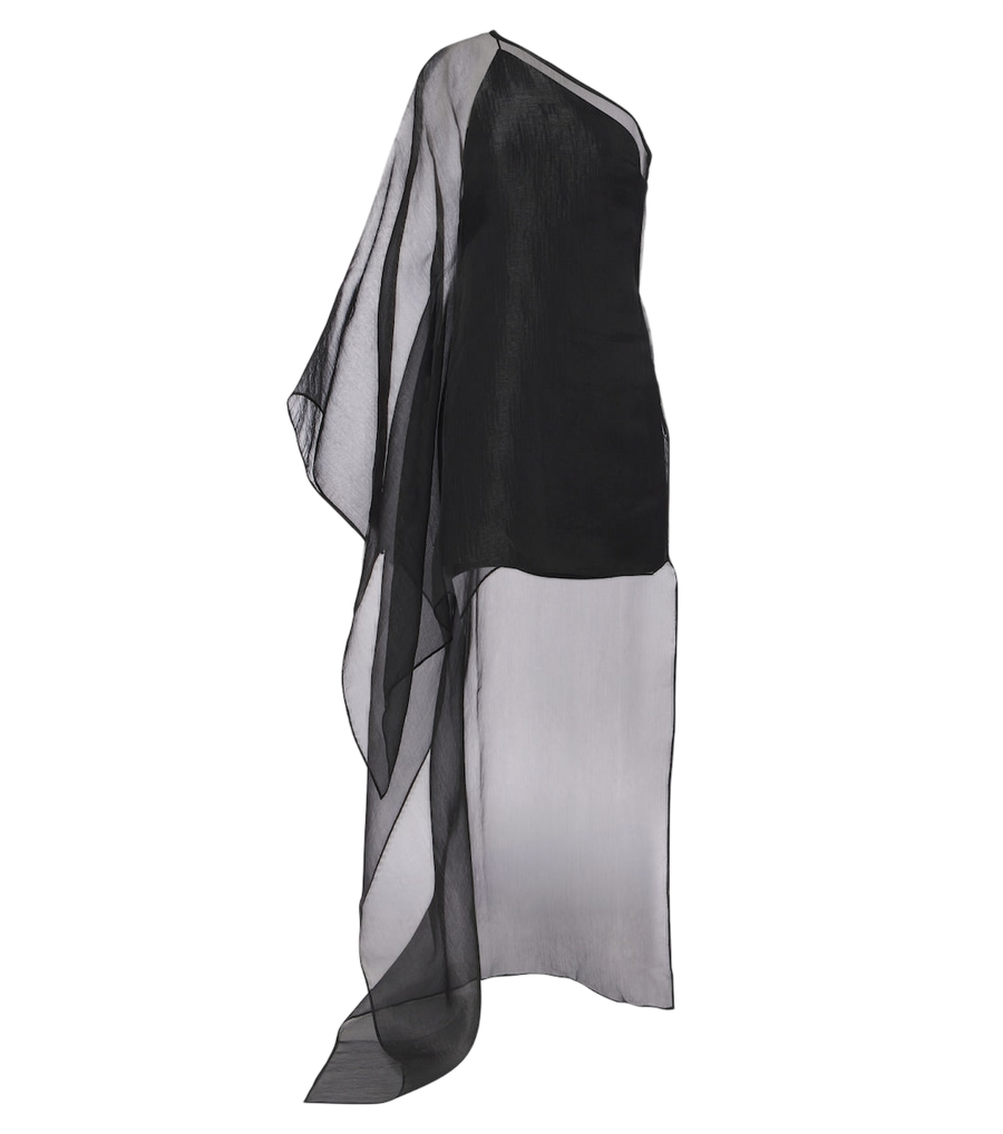 Minivestido de organza con un solo hombro Boston de Taller Marmo