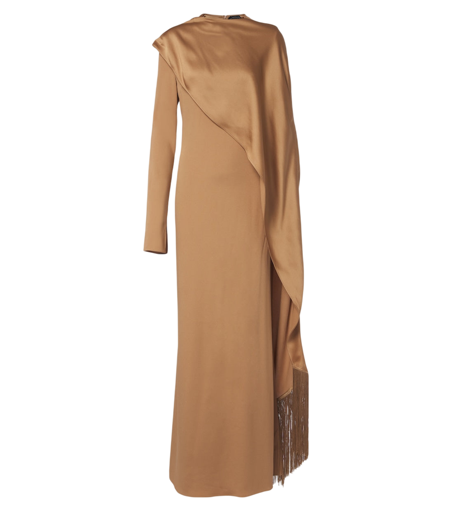 Taller Marmo Mounia caped crêpe cady gown