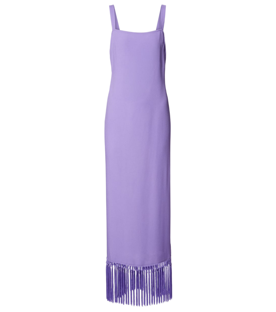 Taller Marmo Palermo fringed crêpe cady midi dress