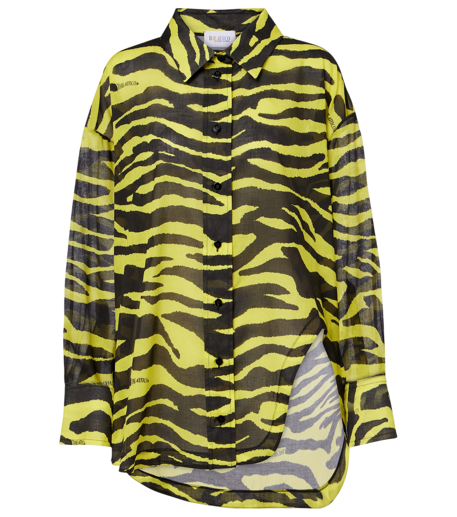 The Attico Camicia in mussola di cotone con stampa animalier