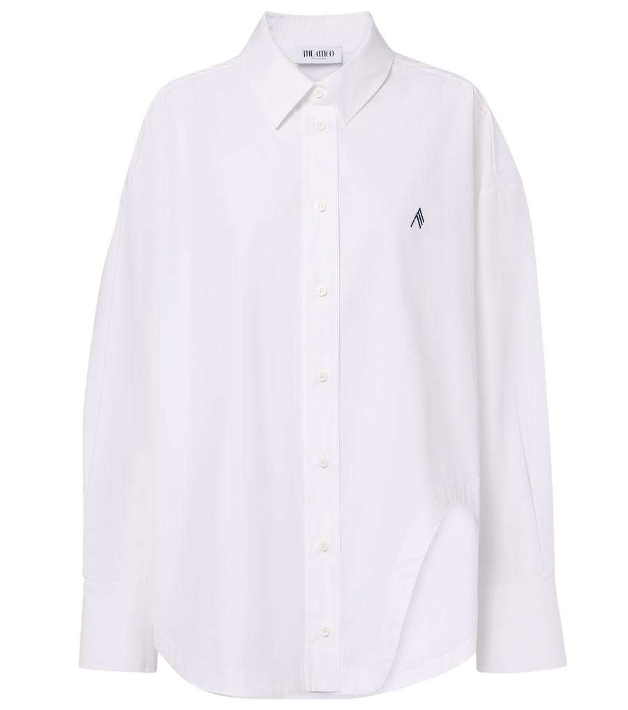 Camisa asimétrica de popelina de algodón de The Attico