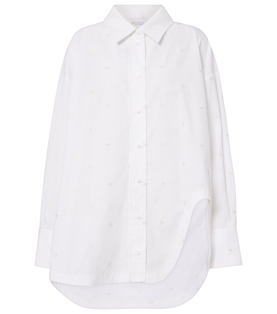 Chemise en popeline de mélange de coton brodée The Attico