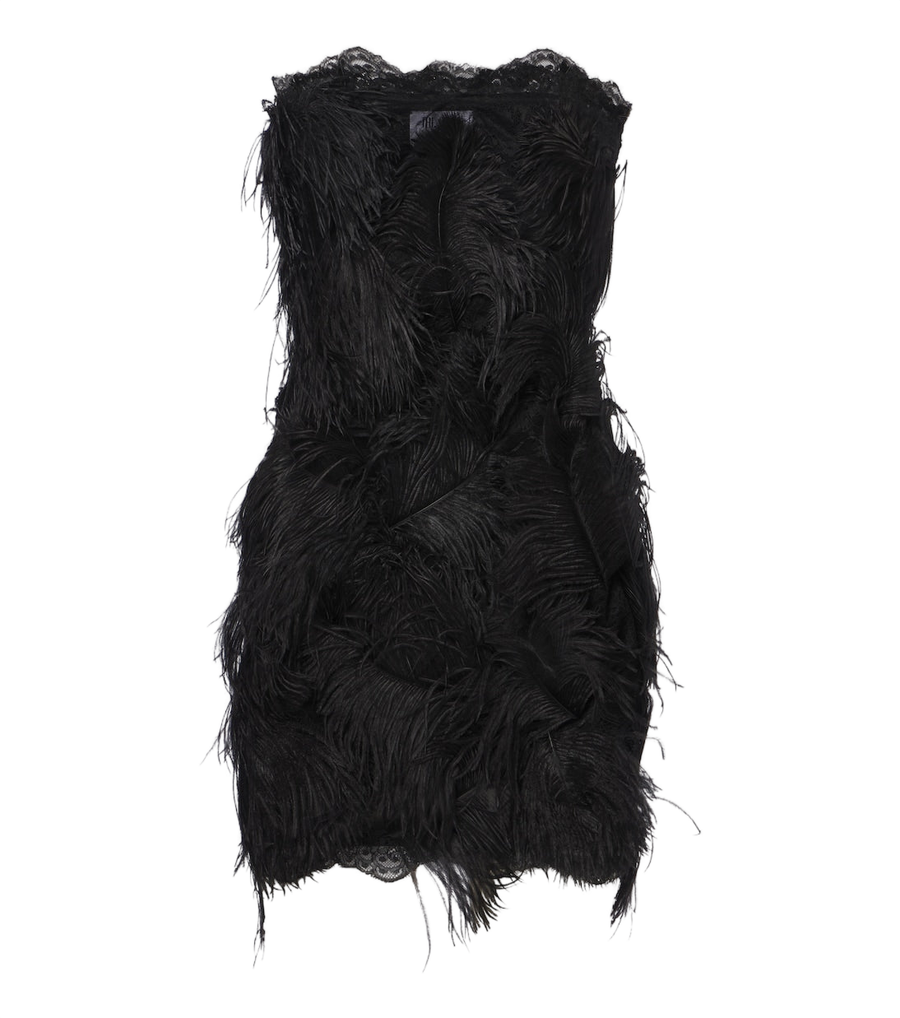 The Attico Feather-trimmed minidress