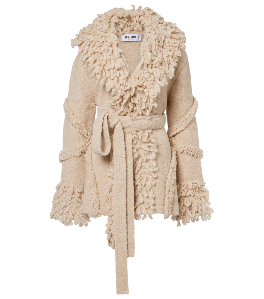 The Attico Fringed wool and cashmere-blend cardigan