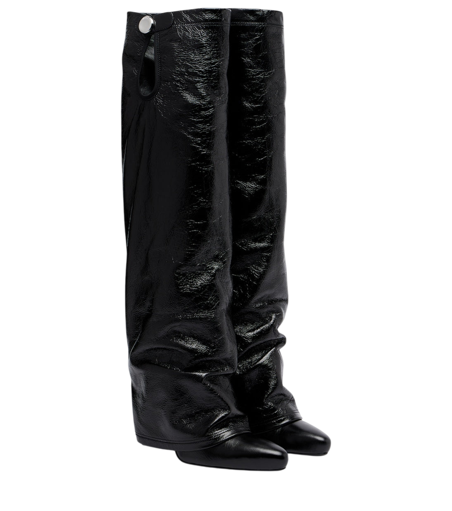 The Attico Leon patent leather knee-high boots