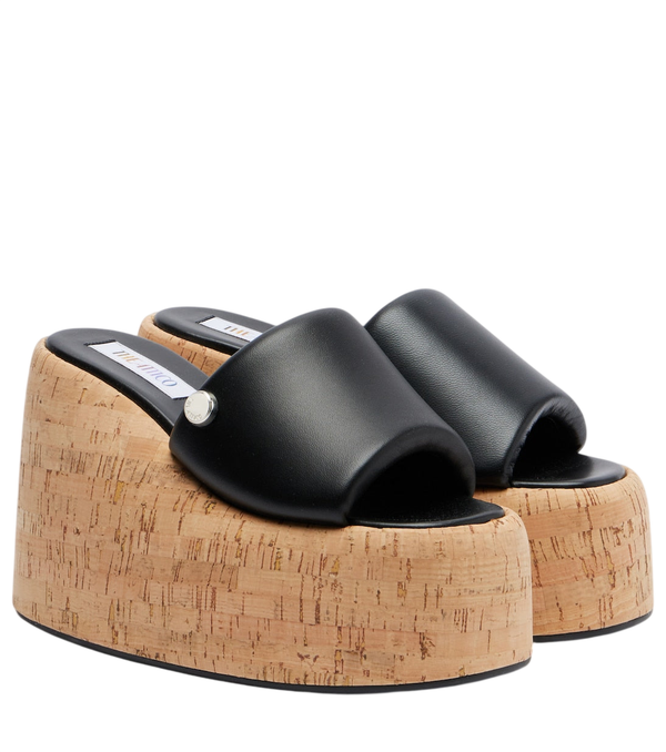 The Attico Mochi leather platform slides