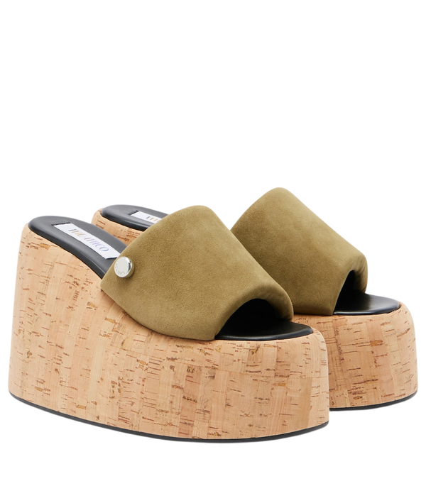 The Attico Mochi suede platform slides