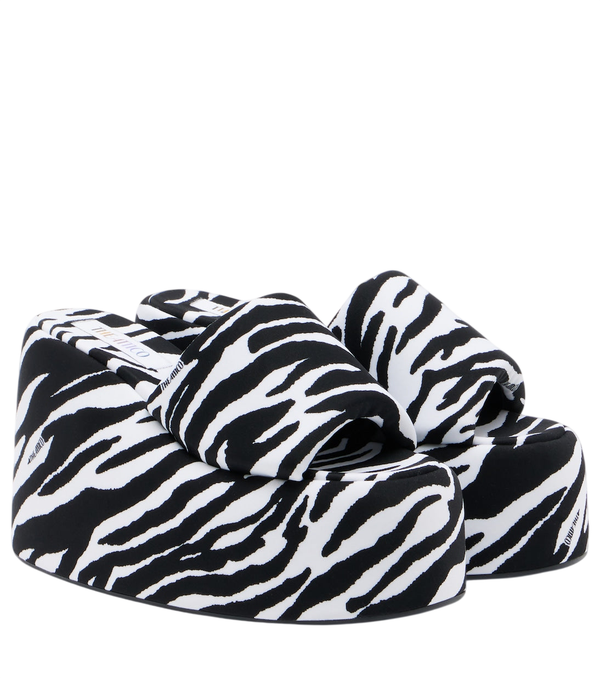 The Attico Mochi zebra-print platform slides