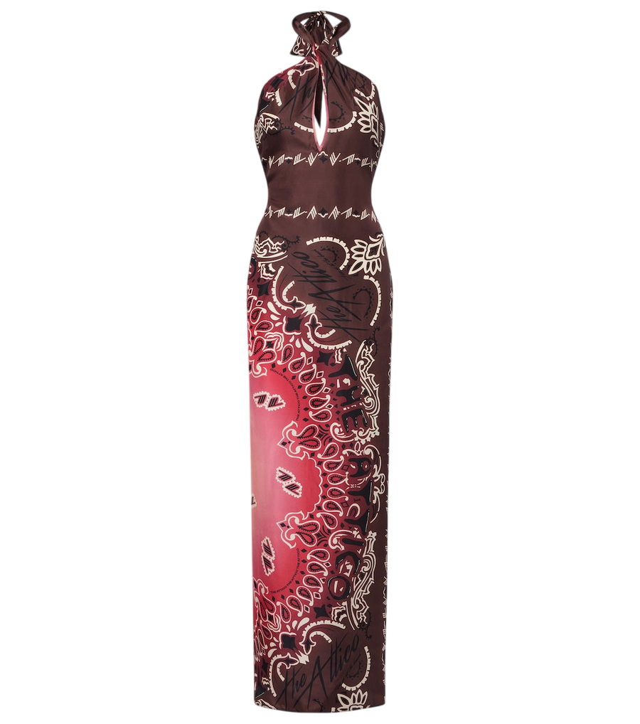 The Attico Printed silk maxi dress