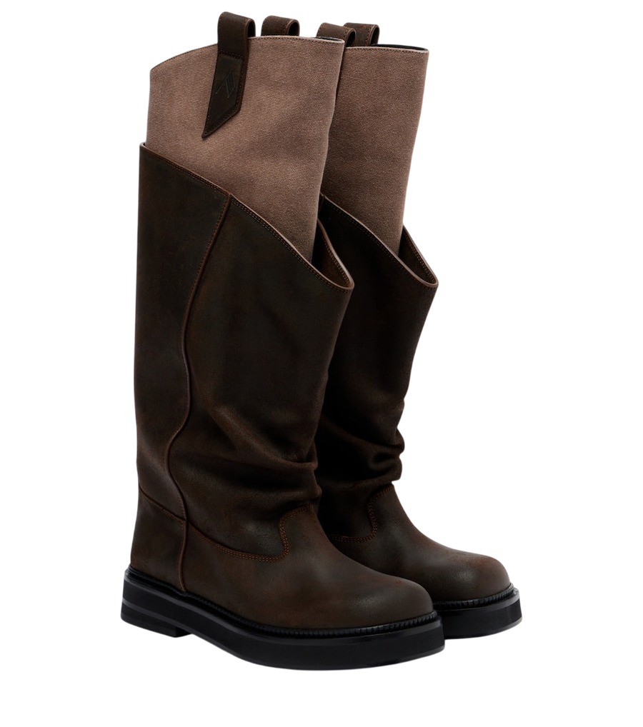 The Attico Robin Passeggiata leather combat boots