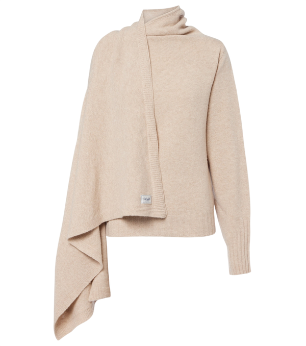 The Attico Scarf-detail virgin wool sweater