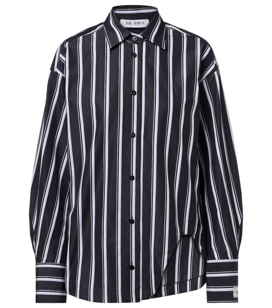 Camisa de popelina de algodón a rayas de The Attico