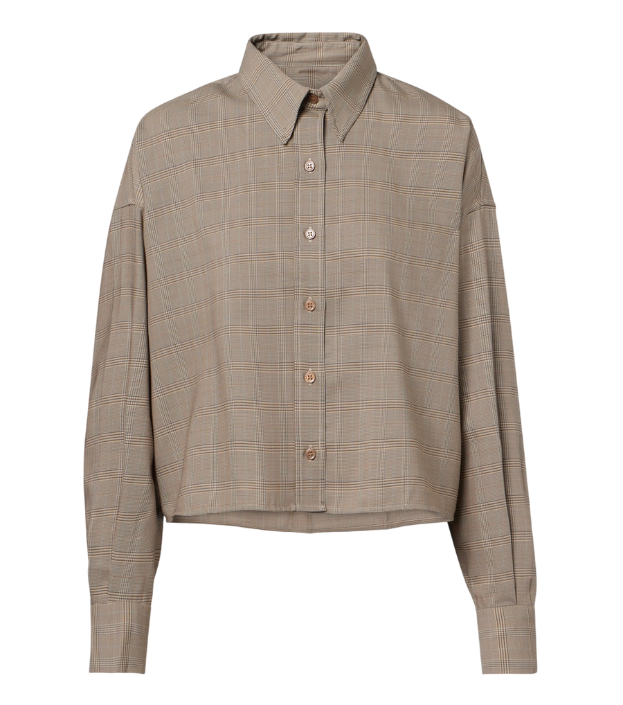 The Frankie Shop Arlen plaid wool-blend shirt