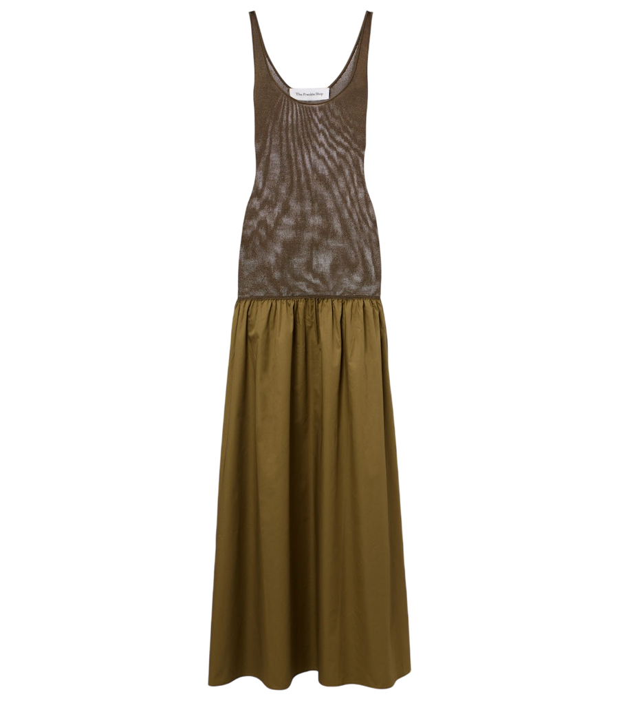 La robe longue The Frankie Shop Ilya avec bordure en coton