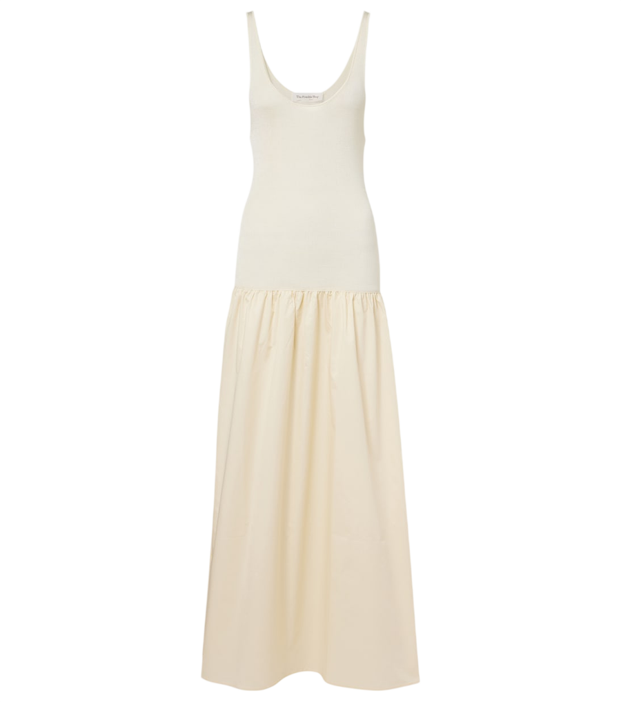 La robe longue The Frankie Shop Ilya avec bordure en coton