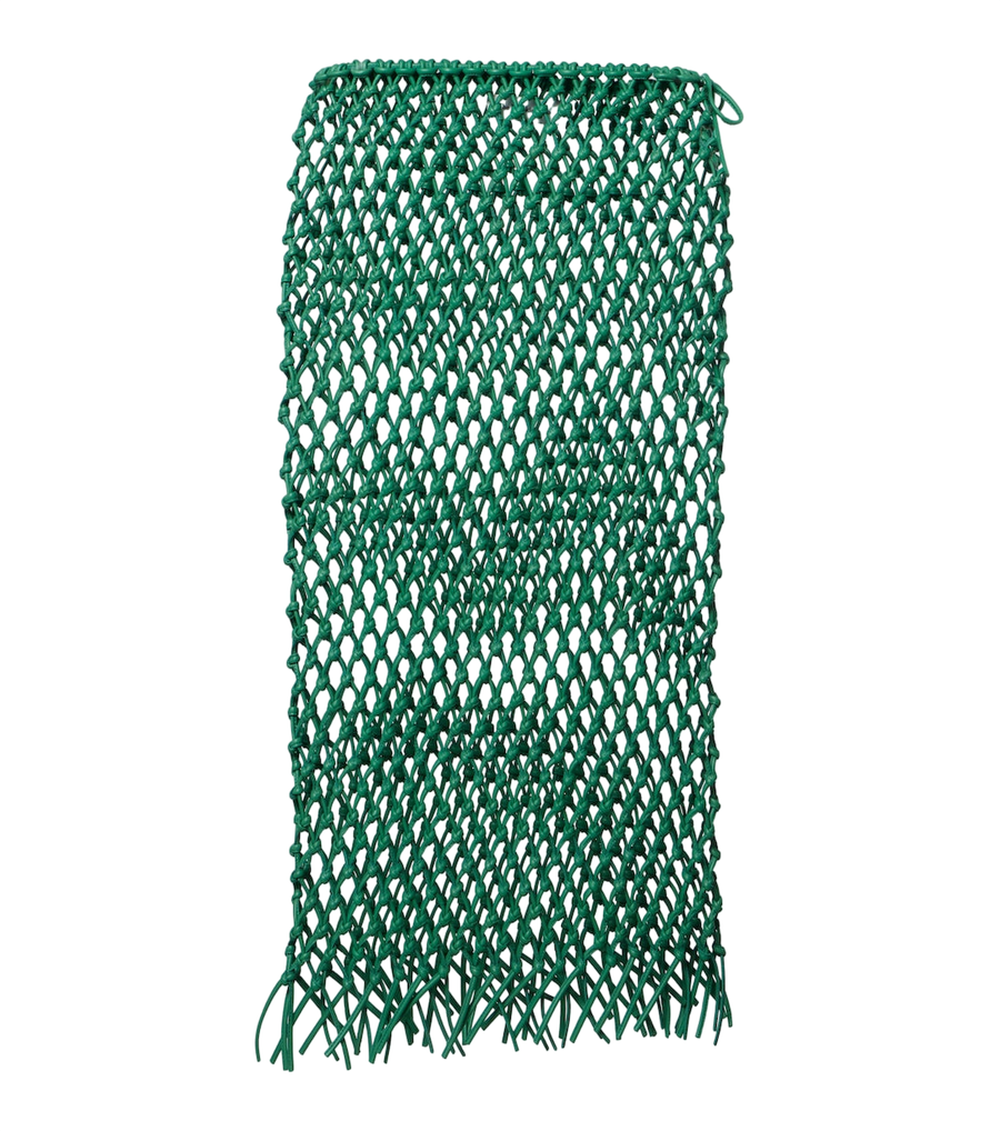 The Frankie Shop Nelaya macramé leather midi skirt