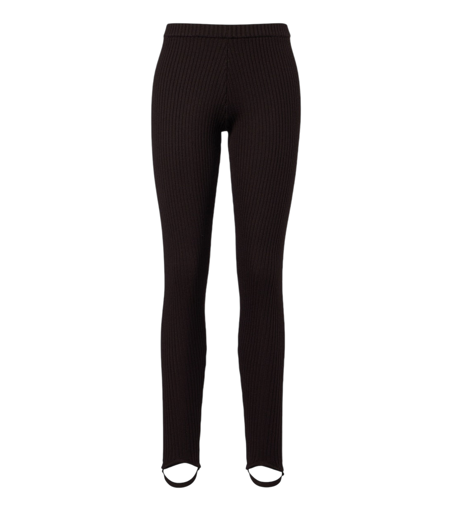 The Frankie Shop Piuma ribbed-knit wool stirrup leggings