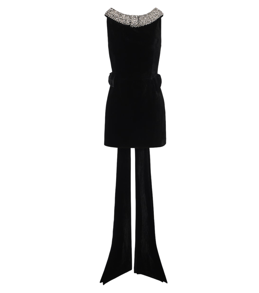 The New Arrivals Ilkyaz Ozel Daphne embellished velvet minidress