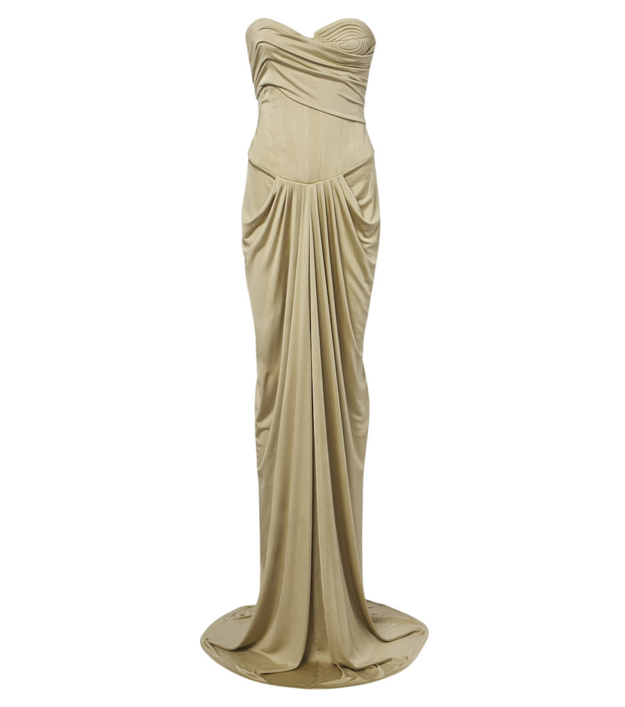 Vestido corsé drapeado y fruncido de The New Arrivals Ilkyaz Ozel