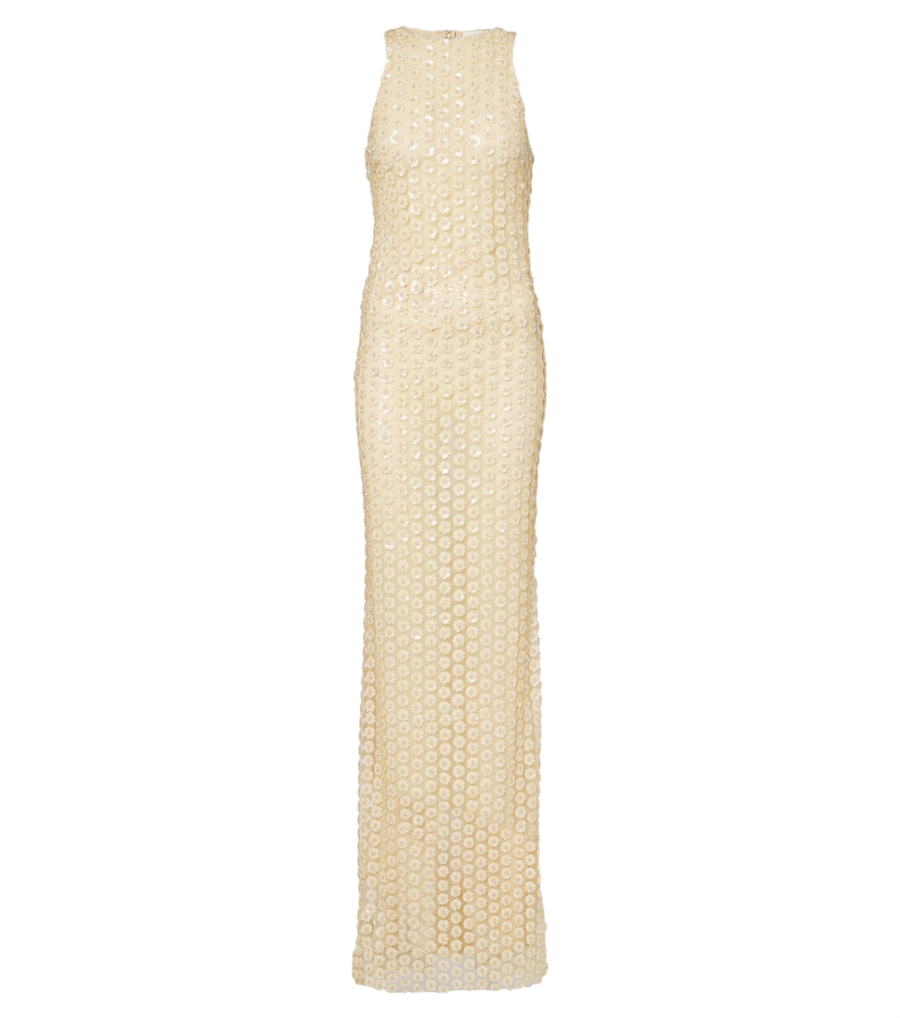 The New Arrivals Robe longue en tulle orné Ilkyaz Ozel