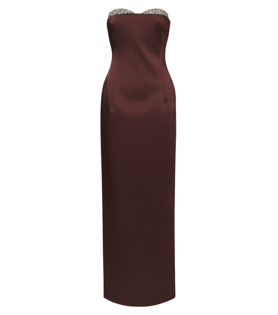 The New Arrivals Ilkyaz Ozel Embellished satin bustier gown
