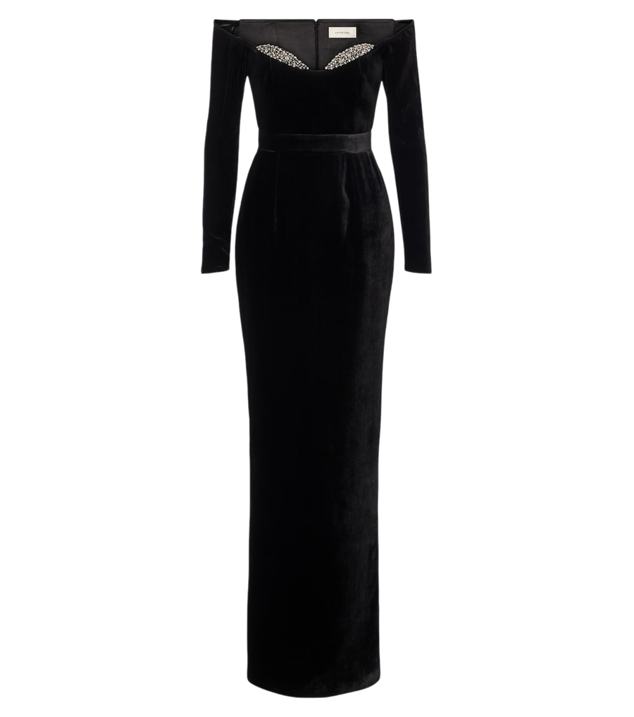 The New Arrivals Ilkyaz Ozel Farah embellished velvet bustier gown