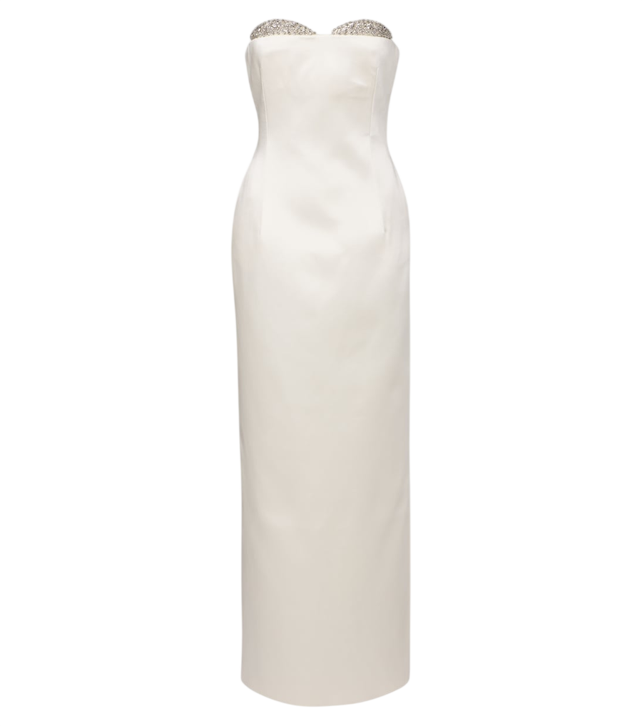 The New Arrivals Ilkyaz Ozel Vestido comprido bustier Noelie em cetim com aplicações