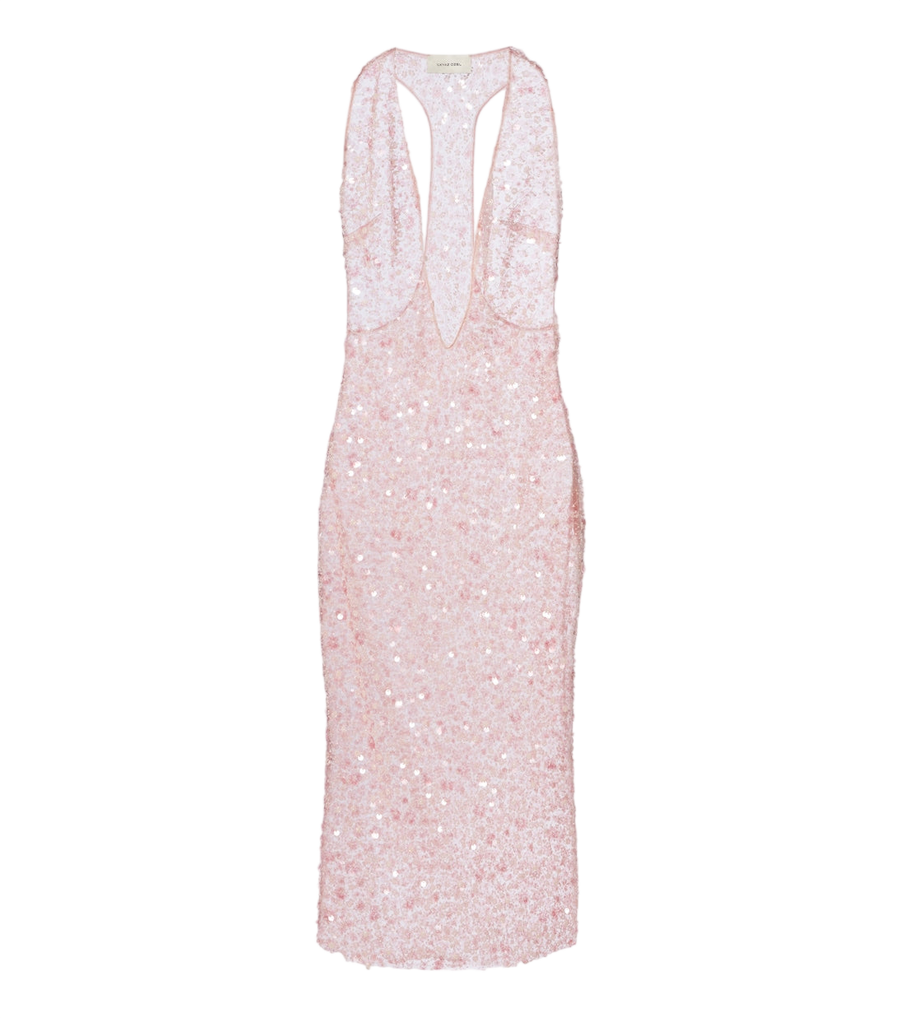 Robe midi en soie à sequins Olympia, The New Arrivals Ilkyaz Ozel