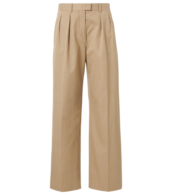 The Row Alfidis cotton and cashmere wide-leg pants
