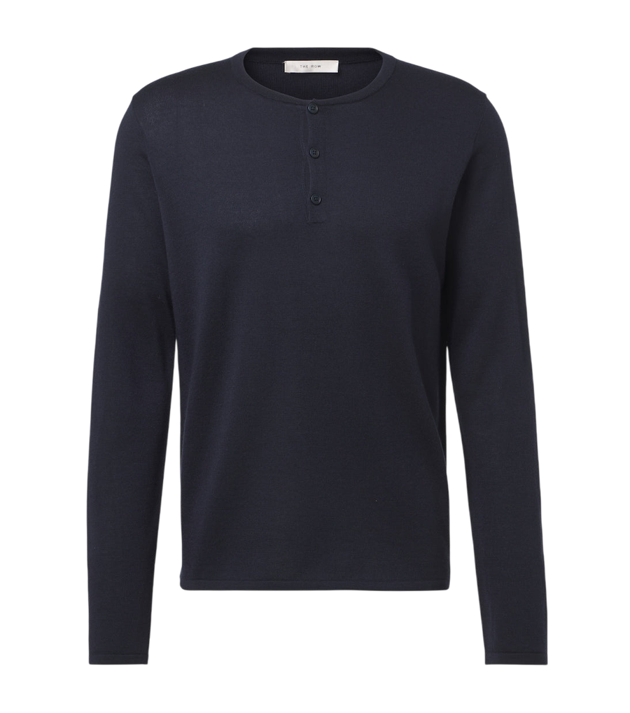 The Row Ayan cashmere and silk Henley shirt