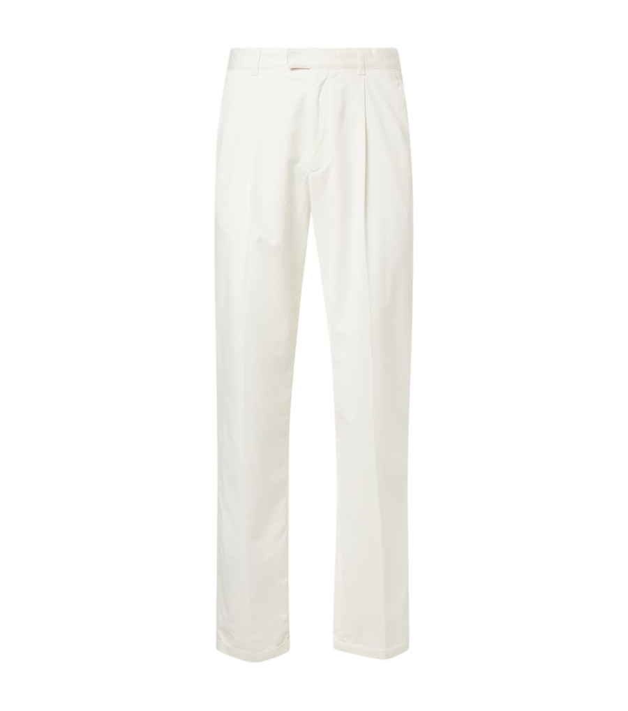 The Row Belamy cotton and cashmere straight pants