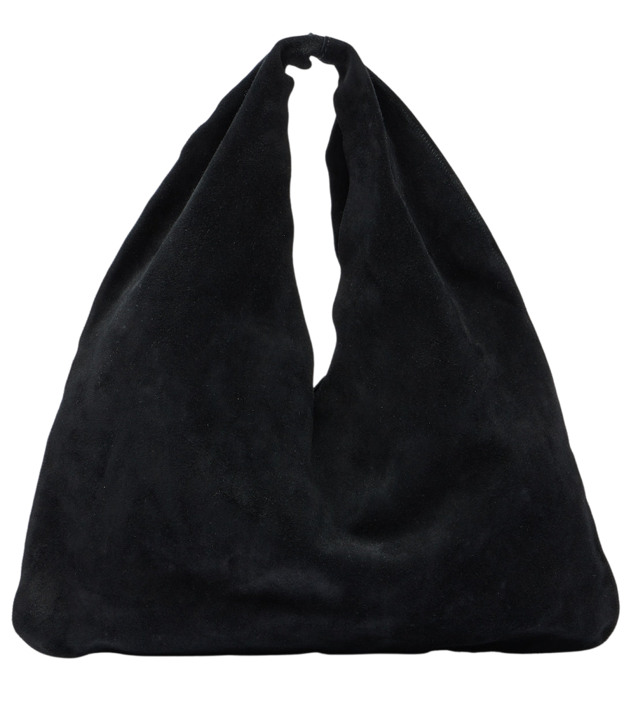 The Row Bindle Small suede top-handle bag