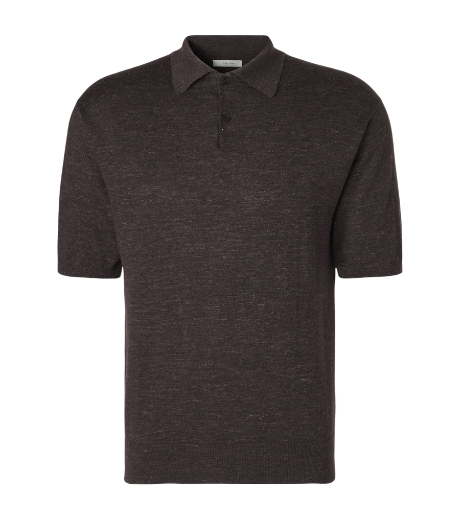 The Row Borges cashmere, silk, and linen polo shirt