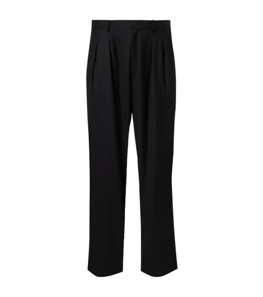 The Row Corley virgin wool flannel wide-leg pants