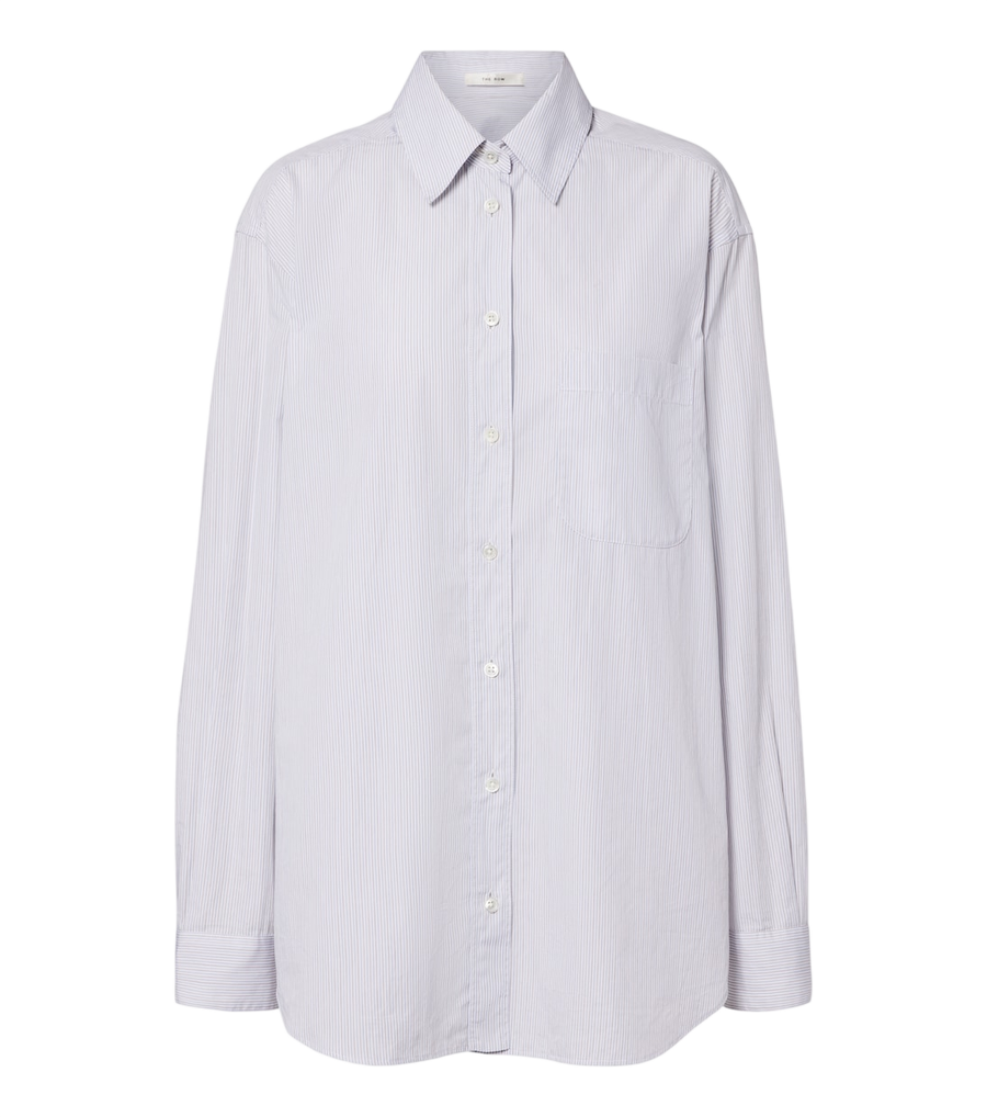 Chemise en popeline de coton à rayures tennis The Row Gavina