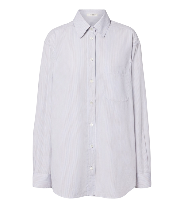 The Row Gavina pinstripe cotton poplin shirt